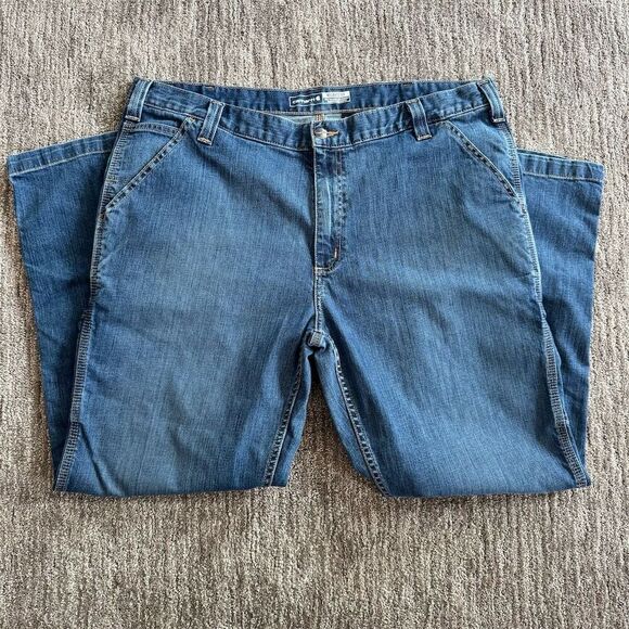 Carhartt Other - Carhartt Relaxed Fit Utility Carpenter Cargo Jeans Blue Size 40x30 Streetwear
